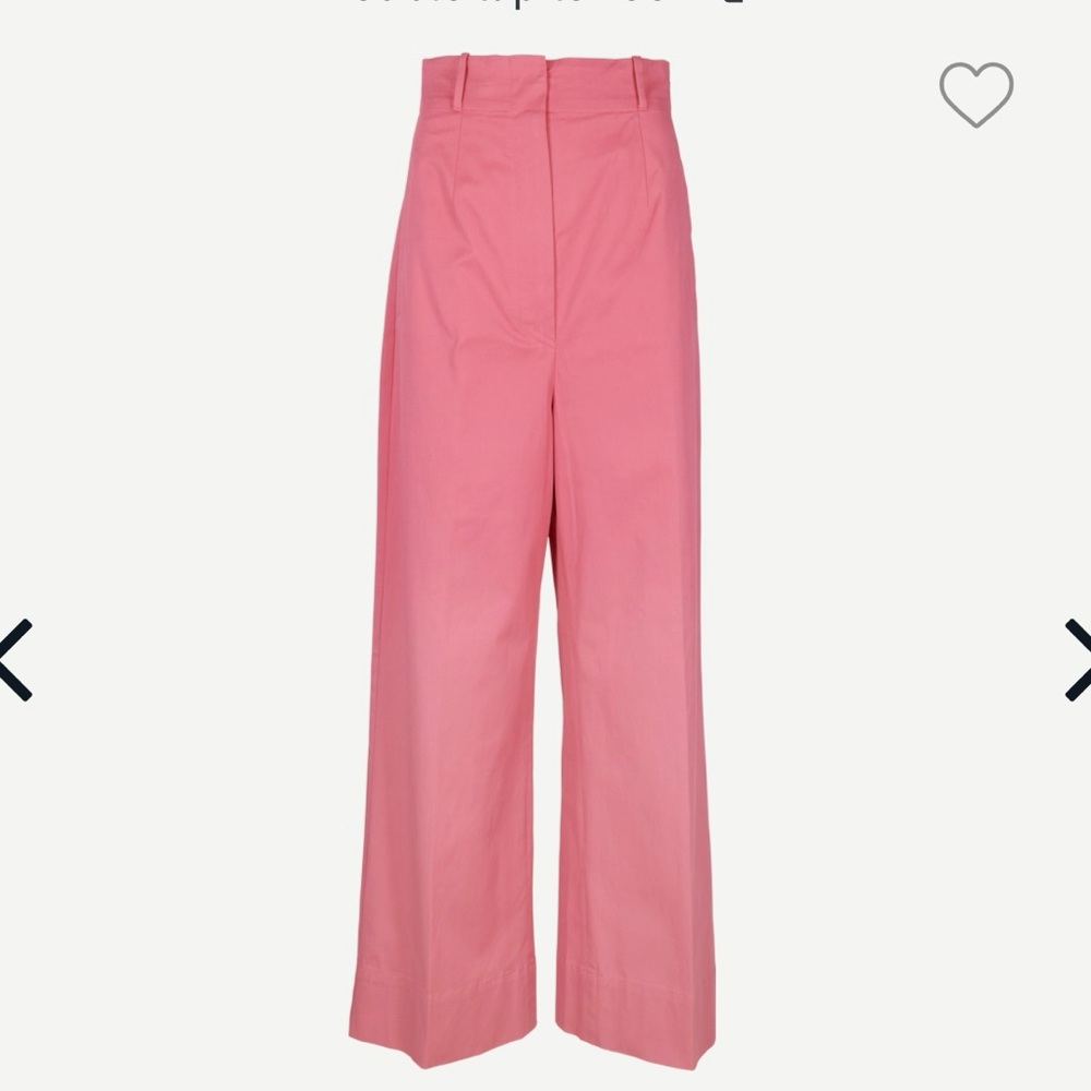Sportmax Max Mara Coral Women's High-Waisted Wide Leg Cotton Pants